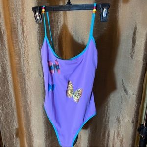 NWT Ungaro Sun one piece bathing suit in lavender size L